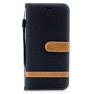 Color Matching Denim Texture Leather Case for Huawei Mate 20 Lite, with Holder & Card Slots & Wallet & Lanyard(Black) - 1