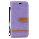 Color Matching Denim Texture Leather Case for Huawei Mate 20 Lite, with Holder & Card Slots & Wallet & Lanyard(Purple) - 1