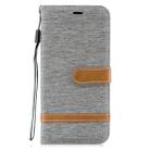 Color Matching Denim Texture Leather Case for Huawei Mate 20 Lite, with Holder & Card Slots & Wallet & Lanyard(Gray) - 1