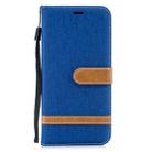 Color Matching Denim Texture Leather Case for Huawei Mate 20 Lite, with Holder & Card Slots & Wallet & Lanyard(Royal blue) - 1