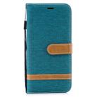 Color Matching Denim Texture Leather Case for Huawei Mate 20 Lite, with Holder & Card Slots & Wallet & Lanyard(Green) - 1