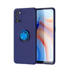 For OPPO RENO 4 Metal Ring Holder 360 Degree Rotating TPU Case(Blue+Blue) - 1