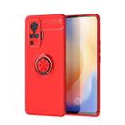 For VIVO X50 Pro Metal Ring Holder 360 Degree Rotating TPU Case(Red+Red) - 1