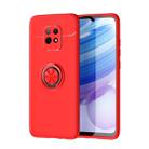 For Xiaomi Redmi 10X 5G Metal Ring Holder 360 Degree Rotating TPU Case(Red+Red) - 1