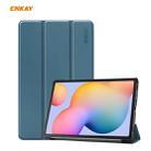 For Samsung Galaxy Tab S6 Lite P610 / P615 / Tab S6 Lite 2022 / P613 / P619 ENKAY 3-Fold Plastic Leather Smart Tablet Case(Blackish Green) - 1