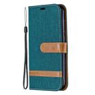 Color Matching Denim Texture Leather Case for  Galaxy  A6, with Holder & Card Slots & Wallet & Lanyard(Green) - 1