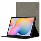 For Samsung Galaxy Tab S6 Lite P610 / P615 / Tab S6 Lite 2022 / P613 / P619 ENKAY Coarse Cloth Leather Smart Tablet Case(Grey) - 1