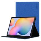 For Samsung Galaxy Tab S6 Lite P610 / P615 / Tab S6 Lite 2022 / P613 / P619 ENKAY Coarse Cloth Leather Smart Tablet Case(Blue) - 1