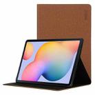 For Samsung Galaxy Tab S6 Lite P610 / P615 / Tab S6 Lite 2022 / P613 / P619 ENKAY Coarse Cloth Leather Smart Tablet Case(Brown) - 1