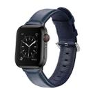 For Apple Watch Series 5 & 4 44mm 3 & 2 & 1 42mm Round Hole Leather Strap(Midnight blue) - 1