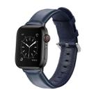 For Apple Watch Series 5 & 4 44mm 3 & 2 & 1 42mm Round Hole Leather Strap(Midnight blue) - 2