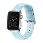 For Apple Watch Series 5 & 4 44mm 3 & 2 & 1 42mm Round Hole Leather Strap(Sky blue) - 1