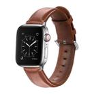 For Apple Watch Series 5 & 4 44mm 3 & 2 & 1 42mm Round Hole Leather Strap(Brown) - 1