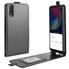 For Wiko view 4/ 4 lite R64 Texture Single Vertical Flip Leather Protective Case with Card Slots & Photo Frame(Black) - 1