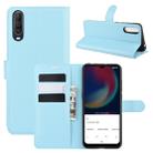 For Wiko view 4/ 4 lite Litchi Texture Horizontal Flip Protective Case with Holder & Card Slots & Wallet(Blue) - 1
