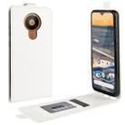 For Nokia 5.3 R64 Texture Single Vertical Flip Leather Protective Case with Card Slots & Photo Frame(White) - 1