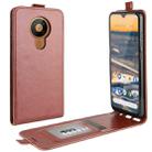 For Nokia 5.3 R64 Texture Single Vertical Flip Leather Protective Case with Card Slots & Photo Frame(Brown) - 1