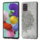 For Samsung Galaxy A31 Mandala Embossed Cloth Cover PC + TPU Mobile Phone Case with Magnetic Function and Hand Strap(Gray) - 1