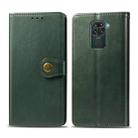 For Xiaomi Redmi 10X 4G/Redmi Note 9 Retro Solid Color Leather Buckle Phone Case with Lanyard & Photo Frame & Card Slot & Wallet & Stand Function(Green) - 1