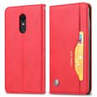 Knead Skin Texture Horizontal Flip Leather Case for OnePlus 6T, with Photo Frame & Holder & Card Slots & Wallet(Red) - 1