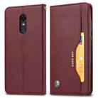 Knead Skin Texture Horizontal Flip Leather Case for OnePlus 6T, with Photo Frame & Holder & Card Slots & Wallet(Wine Red) - 1