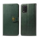 For Xiaomi Mi 10 Lite 5G Retro Solid Color Leather Buckle Phone Case with Lanyard & Photo Frame & Card Slot & Wallet & Stand Function(Green) - 1