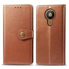 For Nokia 5.3 Retro Solid Color Leather Buckle Phone Case with Lanyard & Photo Frame & Card Slot & Wallet & Stand Function(Brown) - 1