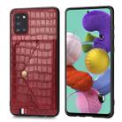 For Samsung Galaxy A31 Crocodile Pattern Envelope Card Package Phone Case With Magnet And Bracket Function(Red) - 1