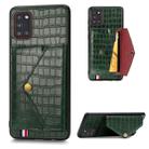 For Samsung Galaxy A31 Crocodile Pattern Envelope Card Package Phone Case With Magnet And Bracket Function(Green) - 2