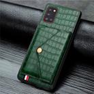 For Samsung Galaxy A31 Crocodile Pattern Envelope Card Package Phone Case With Magnet And Bracket Function(Green) - 3