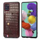 For Samsung Galaxy A31 Crocodile Pattern Envelope Card Package Phone Case With Magnet And Bracket Function(Brown) - 1