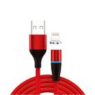 3A USB to 8 Pin Fast Charging + 480Mbps Data Transmission Mobile Phone Magnetic Suction Fast Charging Data Cable, Cable Length: 2m(Red) - 1