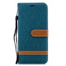 Color Matching Denim Texture Leather Case for Galaxy A6+, with Holder & Card Slots & Wallet & Lanyard(Green) - 1