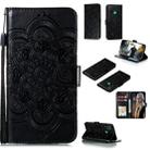 For Huawei P Smart 2020 Mandala Embossing Pattern Horizontal Flip Leather Case with Holder & Card Slots & Wallet & Photo Frame & Lanyard(Black) - 1