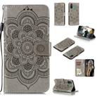 For Huawei P Smart 2020 Mandala Embossing Pattern Horizontal Flip Leather Case with Holder & Card Slots & Wallet & Photo Frame & Lanyard(Grey) - 1