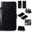 For Huawei Y5P / Honor 9S Mandala Embossing Pattern Horizontal Flip Leather Case with Holder & Card Slots & Wallet & Photo Frame & Lanyard(Black) - 1