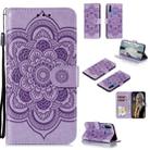 For Huawei Y6P Mandala Embossing Pattern Horizontal Flip Leather Case with Holder & Card Slots & Wallet & Photo Frame & Lanyard(Purple) - 1