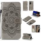 For Huawei Honor X10 Mandala Embossing Pattern Horizontal Flip Leather Case with Holder & Card Slots & Wallet & Photo Frame & Lanyard(Grey) - 1