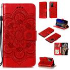 For Huawei Honor X10 Mandala Embossing Pattern Horizontal Flip Leather Case with Holder & Card Slots & Wallet & Photo Frame & Lanyard(Red) - 1