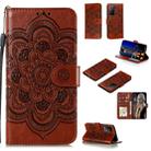 For Huawei Honor X10 Mandala Embossing Pattern Horizontal Flip Leather Case with Holder & Card Slots & Wallet & Photo Frame & Lanyard(Brown) - 1