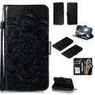 For Samsung Galaxy A31 Mandala Embossing Pattern Horizontal Flip Leather Case with Holder & Card Slots & Wallet & Photo Frame & Lanyard(Black) - 1