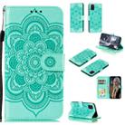 For Samsung Galaxy A31 Mandala Embossing Pattern Horizontal Flip Leather Case with Holder & Card Slots & Wallet & Photo Frame & Lanyard(Green) - 1