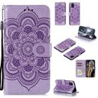 For Samsung Galaxy A31 Mandala Embossing Pattern Horizontal Flip Leather Case with Holder & Card Slots & Wallet & Photo Frame & Lanyard(Purple) - 1