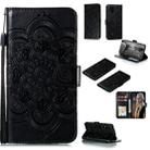 For Xiaomi Mi 10 Lite 5G Mandala Embossing Pattern Horizontal Flip Leather Case with Holder & Card Slots & Wallet & Photo Frame & Lanyard(Black) - 1