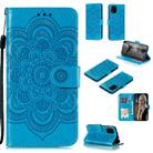 For Xiaomi Mi 10 Lite 5G Mandala Embossing Pattern Horizontal Flip Leather Case with Holder & Card Slots & Wallet & Photo Frame & Lanyard(Blue) - 1