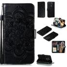 For LG K31 Mandala Embossing Pattern Horizontal Flip Leather Case with Holder & Card Slots & Wallet & Photo Frame & Lanyard(Black) - 1