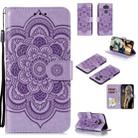 For LG K31 Mandala Embossing Pattern Horizontal Flip Leather Case with Holder & Card Slots & Wallet & Photo Frame & Lanyard(Purple) - 1