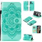 For Motorola Moto G8 Power Lite Mandala Embossing Pattern Horizontal Flip Leather Case with Holder & Card Slots & Wallet & Photo Frame & Lanyard(Green) - 1