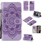 For Motorola Moto G8 Power Lite Mandala Embossing Pattern Horizontal Flip Leather Case with Holder & Card Slots & Wallet & Photo Frame & Lanyard(Purple) - 1