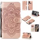 For Motorola Moto G8 Power Lite Mandala Embossing Pattern Horizontal Flip Leather Case with Holder & Card Slots & Wallet & Photo Frame & Lanyard(Rose Gold) - 1